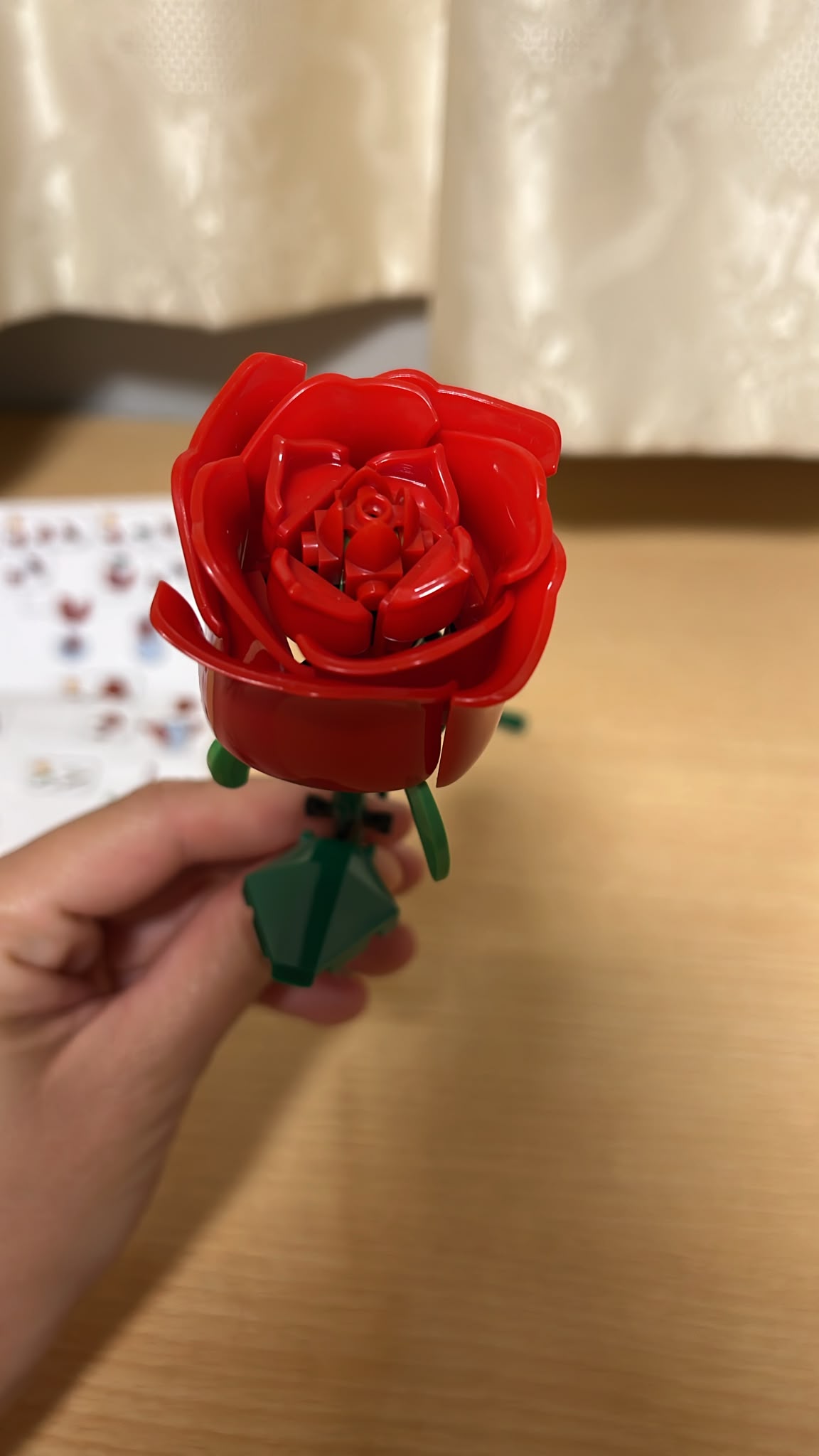 Romantic Rose Bouquet fully assembled, held in hand